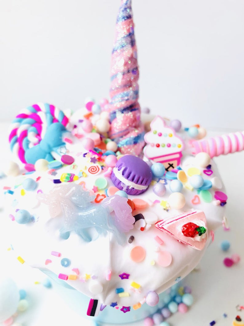 DIY Unicorn Freak Slime Scented Cake Batter W/Charm & FREE Extras Bliss Balm Slime Shop