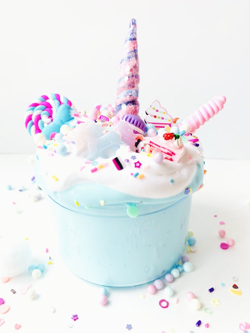 DIY Unicorn Freak Slime Scented Cake Batter W/Charm & FREE Extras Bliss Balm Slime Shop