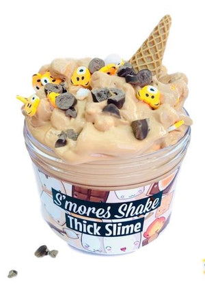 Smores Shake Thick Slime Scented W/Charms & Extras Satisfying stretchy Slime Toy Kids Birthday Gift Summer Party favor Camping Gift