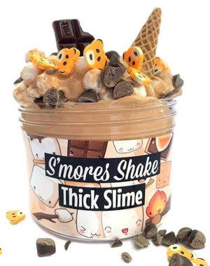 Smores Shake Thick Slime Scented W/Charms & Extras Satisfying stretchy Slime Toy Kids Birthday Gift Summer Party favor Camping Gift