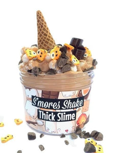 Smores Shake Thick Slime Scented W/Charms & Extras Satisfying stretchy Slime Toy Kids Birthday Gift Summer Party favor Camping Gift