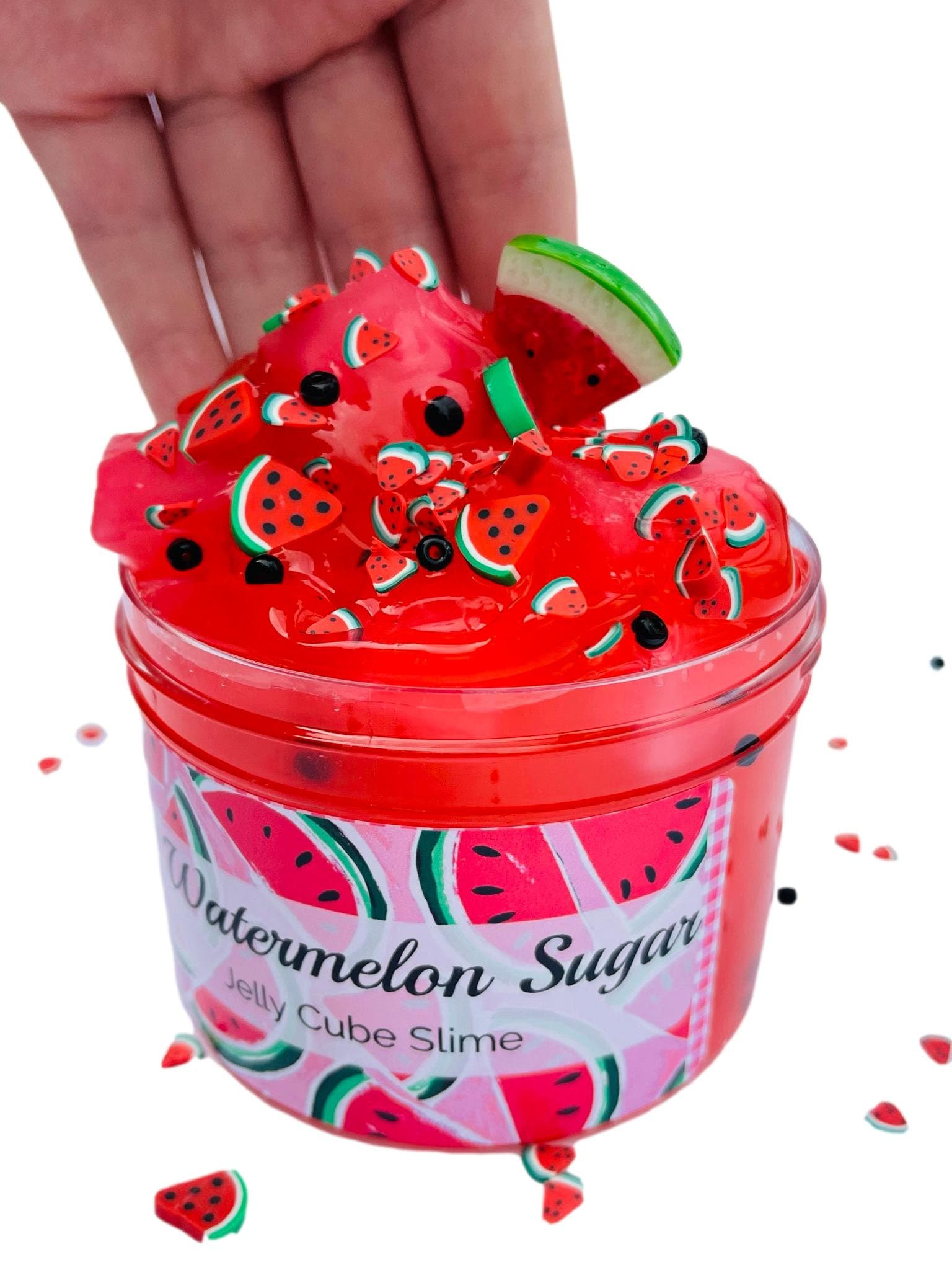 Watermelon Sugar Slime, Red Clear Jelly Cube Slime Kids Party Favor, Birthday Gift for Kids/Teens/Tweens Slime, Slime Charm Shop Bliss Balm