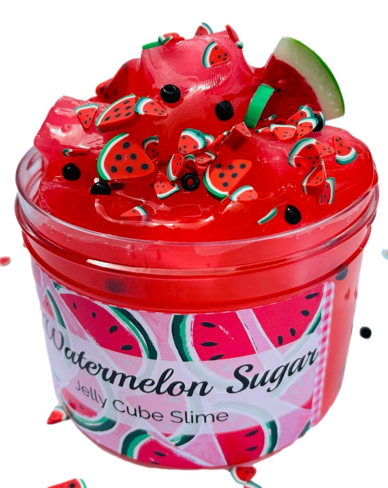 Watermelon Sugar Slime, Red Clear Jelly Cube Slime Kids Party Favor, Birthday Gift for Kids/Teens/Tweens Slime, Slime Charm Shop Bliss Balm