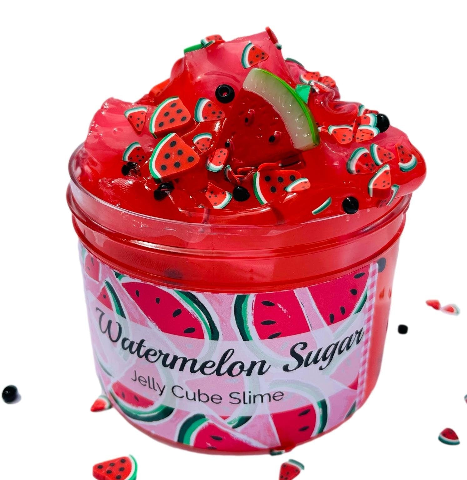 Watermelon Sugar Slime, Red Clear Jelly Cube Slime Kids Party Favor, Birthday Gift for Kids/Teens/Tweens Slime, Slime Charm Shop Bliss Balm