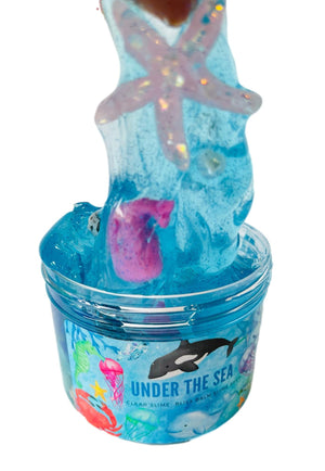 Under the Sea Slime Clear Blue Ocean Themed Sea life Slime Gift, Shark, Mermaid, Turtles, Whales, Dolfins, Fish, Orca, Starfish, Beach Gift