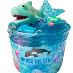 Under the Sea Slime Clear Blue Ocean Themed Sea life Slime Gift, Shark, Mermaid, Turtles, Whales, Dolfins, Fish, Orca, Starfish, Beach Gift