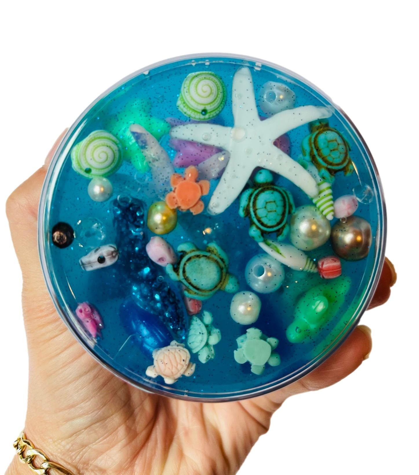Under the Sea Slime Clear Blue Ocean Themed Sea life Slime Gift, Shark, Mermaid, Turtles, Whales, Dolfins, Fish, Orca, Starfish, Beach Gift