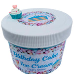 Slime- Blue Birthday Cake Ice Cream Slime, Scented Floam Slime, Cupcake Charm, Birthday Gift/Party Favors for Kids ASMR/Fidget TOY Sensory