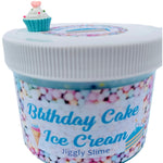 Slime- Blue Birthday Cake Ice Cream Slime, Scented Floam Slime, Cupcake Charm, Birthday Gift/Party Favors for Kids ASMR/Fidget TOY Sensory