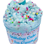 Slime- Blue Birthday Cake Ice Cream Slime, Scented Floam Slime, Cupcake Charm, Birthday Gift/Party Favors for Kids ASMR/Fidget TOY Sensory