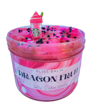 Dragon Fruit Jelly Cube Slime Pink Clear Scented Slime, Birthday Party Toy Gift Party favors Crunchy Slime Shop BlissBalm Popular Slime Shop