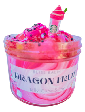 Dragon Fruit Jelly Cube Slime Pink Clear Scented Slime, Birthday Party Toy Gift Party favors Crunchy Slime Shop BlissBalm Popular Slime Shop