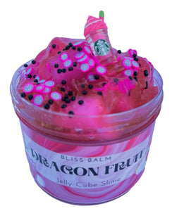 Dragon Fruit Jelly Cube Slime Pink Clear Scented Slime, Birthday Party Toy Gift Party favors Crunchy Slime Shop BlissBalm Popular Slime Shop
