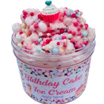 Birthday Cake Ice Cream Scented Slime, Pink or Blue Floam Slime, Cupcake Charm, Birthday Gift/Party Favors for Kids Toy Slime Shop BlissBalm