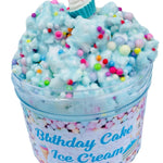 Birthday Cake Ice Cream Scented Slime, Pink or Blue Floam Slime, Cupcake Charm, Birthday Gift/Party Favors for Kids Toy Slime Shop BlissBalm