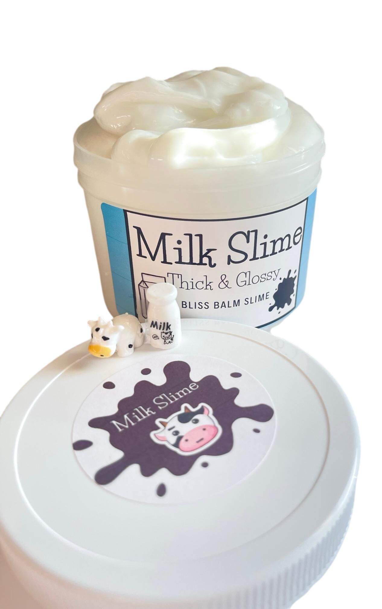 Milk Slime, Thick & Glossy slime, Cow and Milk Charm, Scented fruit Loops Slime, Gift for Kids/Child/Teen/Tween Free Ship Slime Shop