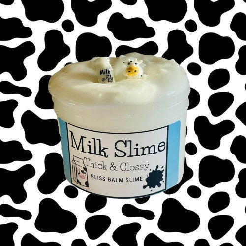 Milk Slime, Thick & Glossy slime, Cow and Milk Charm, Scented fruit Loops Slime, Gift for Kids/Child/Teen/Tween Free Ship Slime Shop