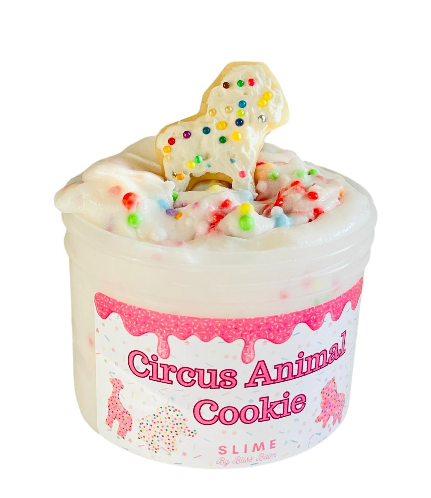 Cute Handmade Gift for Kids Circus Animal Cookie Slime Cloud Cream Slime, Floam Slime Birthday Gift Kids Activity/Sensory/Fidget Toy Slime Bliss Balm Slime Shop