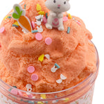 Peachy Bunny Cloud Slime, Scented Peach Slime, Easter Bunny, Carrot, Flowers clay sprinkles Gift for Kids/Tweens/Teens Fidget/Sensory Toys