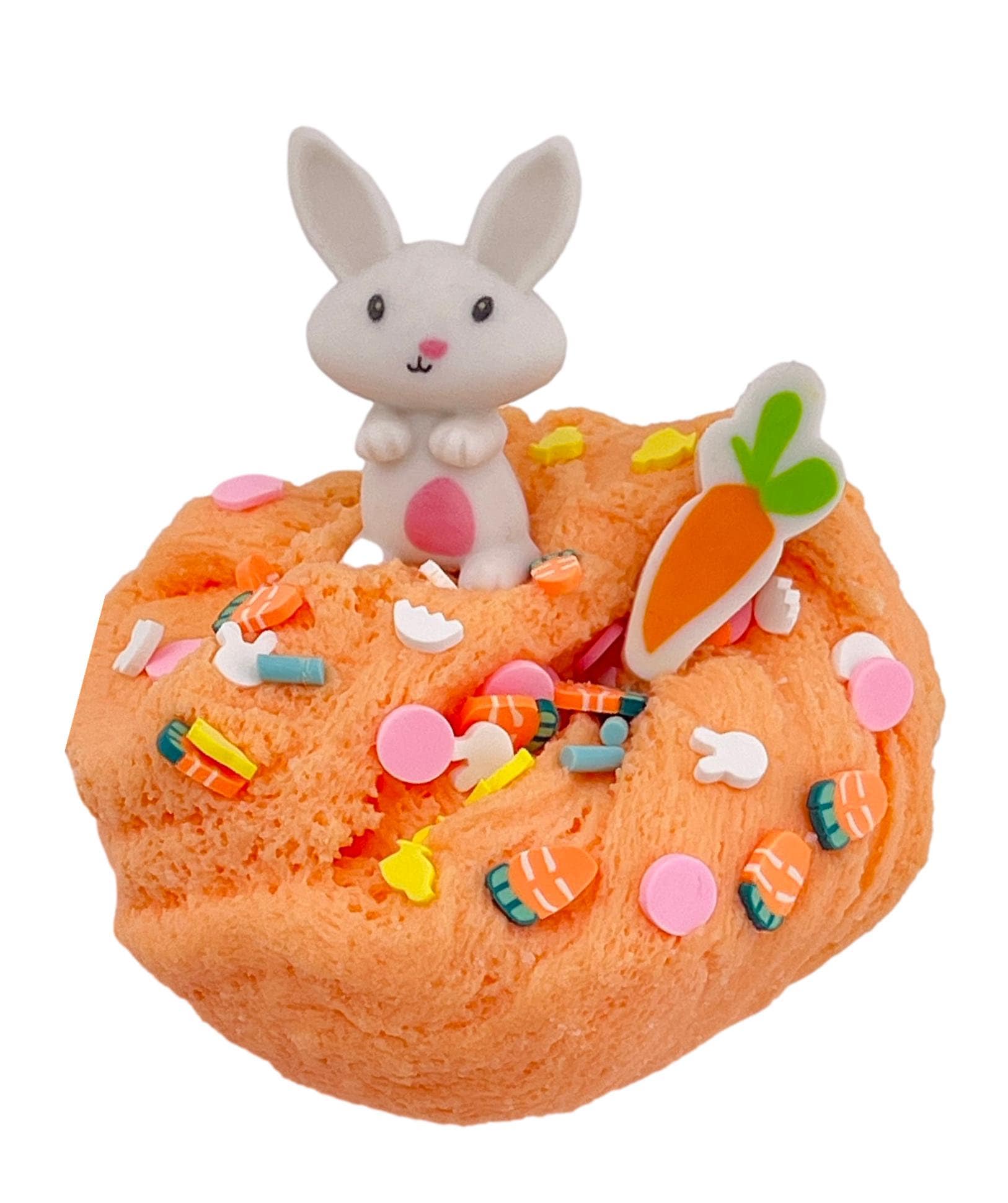 Peachy Bunny Cloud Slime, Scented Peach Slime, Easter Bunny, Carrot, Flowers clay sprinkles Gift for Kids/Tweens/Teens Fidget/Sensory Toys