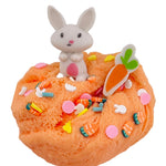 Peachy Bunny Cloud Slime, Scented Peach Slime, Easter Bunny, Carrot, Flowers clay sprinkles Gift for Kids/Tweens/Teens Fidget/Sensory Toys
